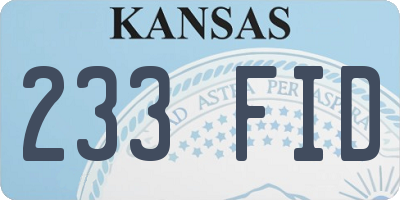 KS license plate 233FID