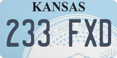 KS license plate 233FXD