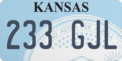 KS license plate 233GJL