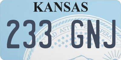 KS license plate 233GNJ