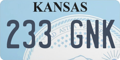 KS license plate 233GNK