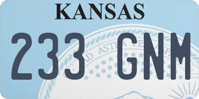 KS license plate 233GNM