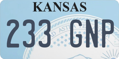 KS license plate 233GNP
