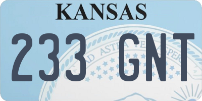 KS license plate 233GNT