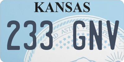KS license plate 233GNV