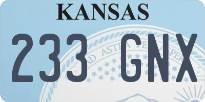 KS license plate 233GNX