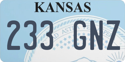 KS license plate 233GNZ