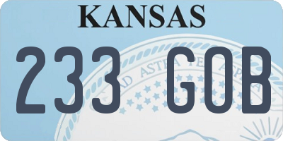 KS license plate 233GOB
