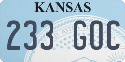 KS license plate 233GOC