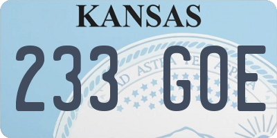 KS license plate 233GOE