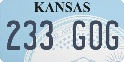 KS license plate 233GOG