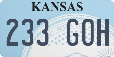 KS license plate 233GOH