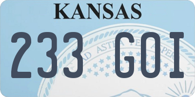 KS license plate 233GOI