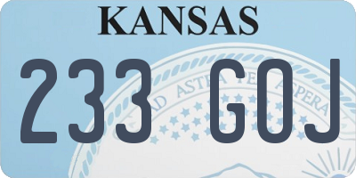 KS license plate 233GOJ