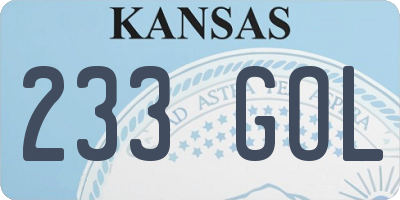 KS license plate 233GOL