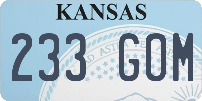 KS license plate 233GOM