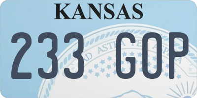 KS license plate 233GOP