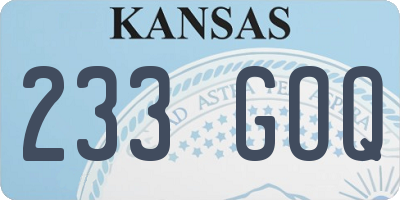 KS license plate 233GOQ