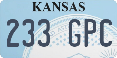 KS license plate 233GPC