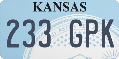 KS license plate 233GPK