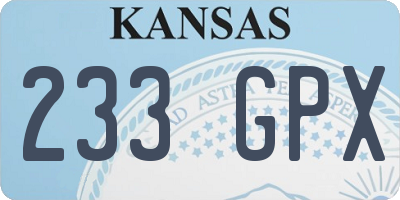 KS license plate 233GPX