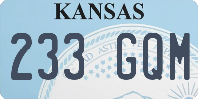 KS license plate 233GQM