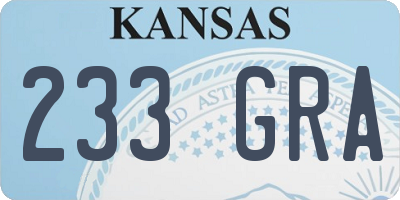 KS license plate 233GRA