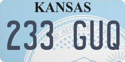 KS license plate 233GUQ