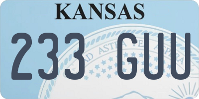 KS license plate 233GUU