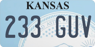 KS license plate 233GUV