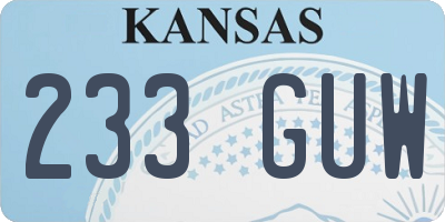 KS license plate 233GUW
