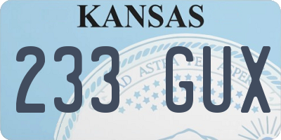 KS license plate 233GUX