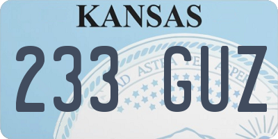 KS license plate 233GUZ