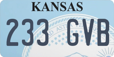 KS license plate 233GVB