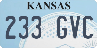 KS license plate 233GVC