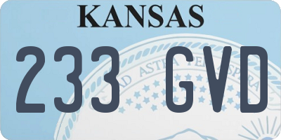 KS license plate 233GVD