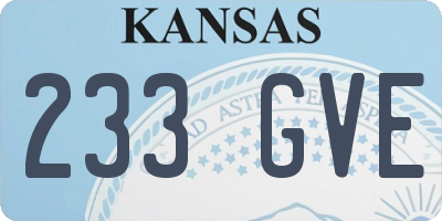 KS license plate 233GVE