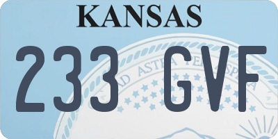 KS license plate 233GVF