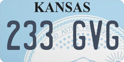 KS license plate 233GVG