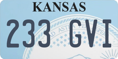 KS license plate 233GVI