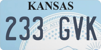 KS license plate 233GVK