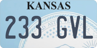 KS license plate 233GVL