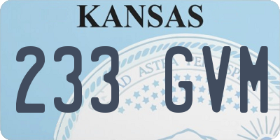 KS license plate 233GVM