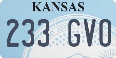 KS license plate 233GVO