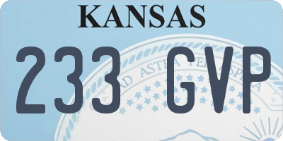KS license plate 233GVP