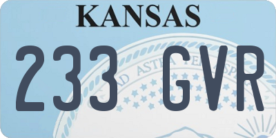 KS license plate 233GVR