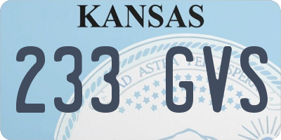KS license plate 233GVS