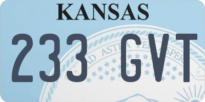 KS license plate 233GVT