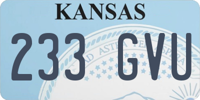 KS license plate 233GVU