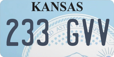 KS license plate 233GVV
